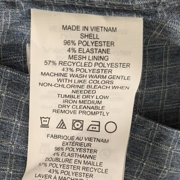 PrAna Shirt Men's Size ST Blue Gingham Garvan Button-up Vented Long Sleeve Shirt - Picture 13 of 16